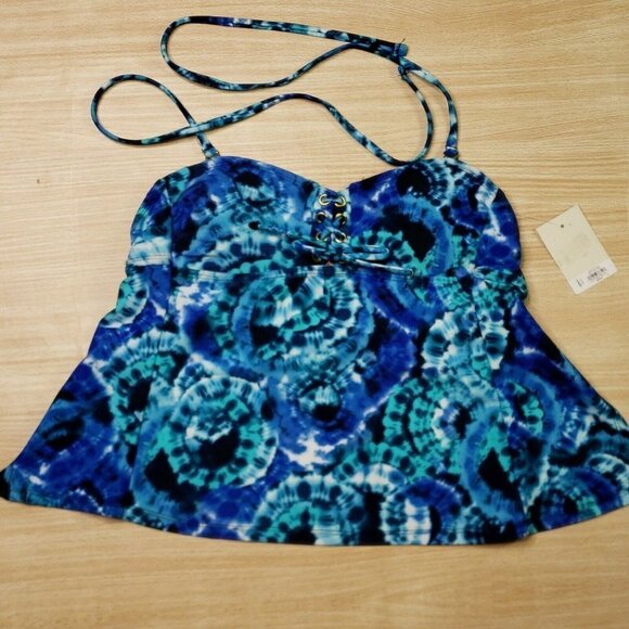 So Juniors NWT Tankini Top With Lace up Detail XS - Picture 1 of 6